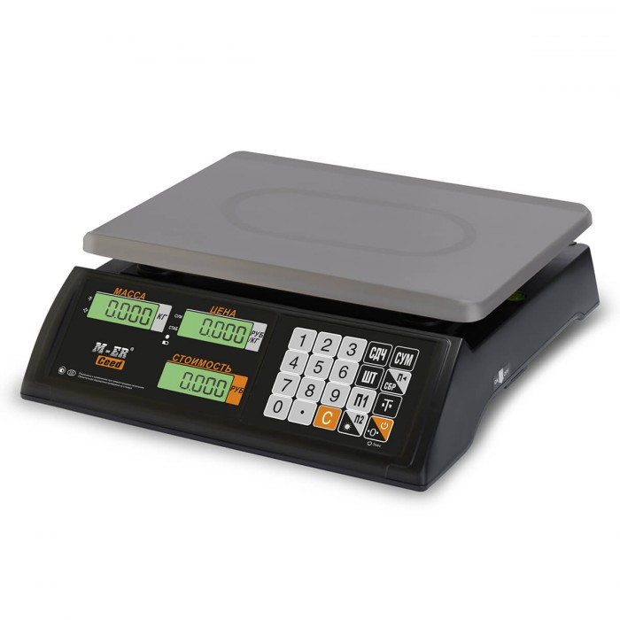 M-ER 327 AC-15.2 &quot;Ceed&quot; LCD Черные без стойки до 15 кг (3016) Торговые настольные весы M-ER 327 AC-15.2 "Ceed" LCD Черные ( без стойки, до 15 кг)