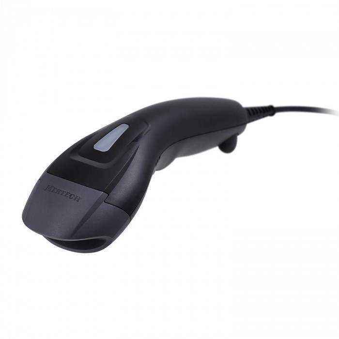 Проводной сканер штрих-кода MERTECH 610 P2D SuperLead USB Black ТMERTECH 610 P2D — это проводной сканер, который распознает все созданные штрих коды: как линейные (1D), так и двумерные (2D). Сканирование штриховых кодов проводится по улучшенной технологии Superlead.

Технические характеристики
Корпус прибора выполнен из пластика и поликарбоната. Надежный корпус защищает электронику. Множественные падения с высоты 150 см не влияют на работу прибора. Эргономичный прибор удобно ложится в руку оператора.

Условия для сканирования:

Скорость: 100 скан/сек.
Разрешение камеры: 640х480 пикселей.
Технология подсветки: LED 3500К Antireflect®.
Угол охвата: 40х32 градусов.
Дальность считывания: от 30 мм.
Разрешение для считывания: 3.9 MIL.
Контрастность кодировки: от 20%.
Модель была создана с учетом требований системы «Честный ЗНАК». Она подходит для учета любых маркированных товаров, для учета алкогольной продукции по ЕГАИС.

Класс устойчивости прибора к внешним воздействиям: IP 54. Температура использования: от -20С до +50С. Для подключения к кассе или POS системе используется основной интерфейс USB-HID.